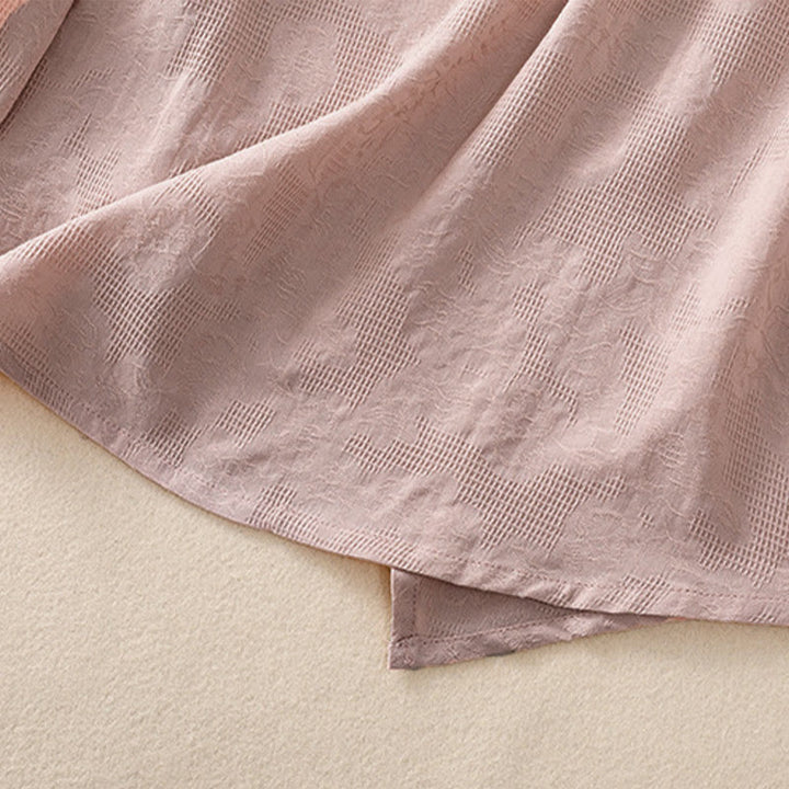 Buddha Stonesジャカード 不規則な裾 プリーツデザイン レディース コットン 長袖シャツ - image 23