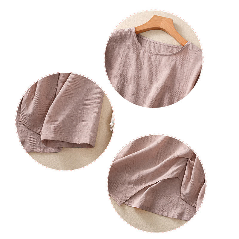 Buddha Stonesジャカード 不規則な裾 プリーツデザイン レディース コットン 長袖シャツ - image 24