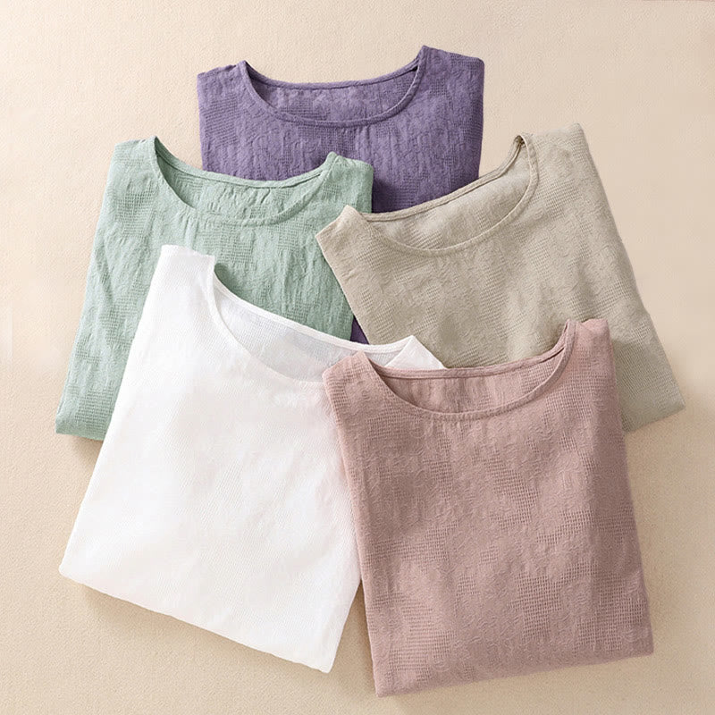 Buddha Stonesジャカード 不規則な裾 プリーツデザイン レディース コットン 長袖シャツ - image 41