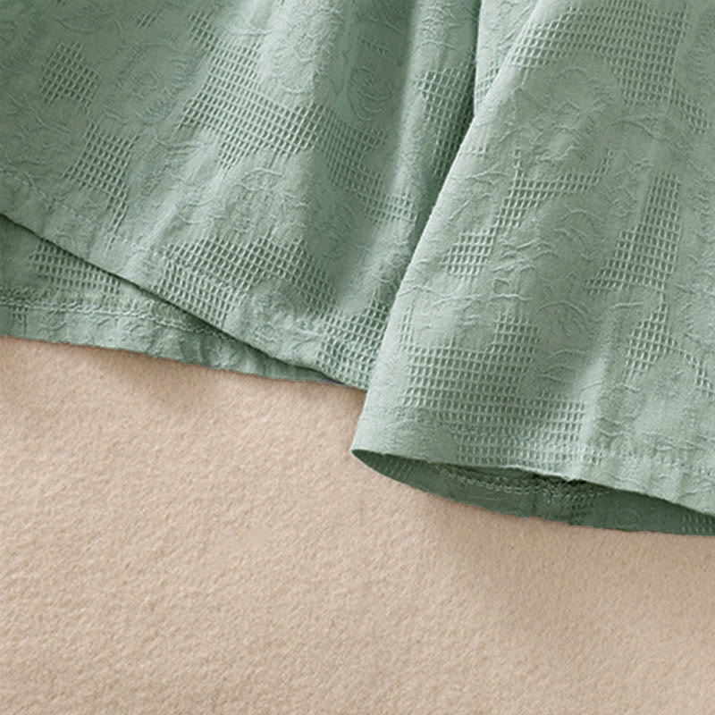 Buddha Stones秋 刺繍 アシンメトリーデザイン カエルボタン レディース コットン 長袖シャツ - image 6