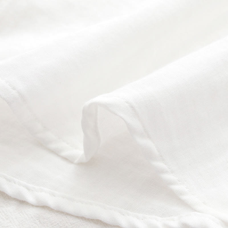 Buddha Stonesと秋の白緑の草ボタンレディースコットン長袖シャツ - image 14