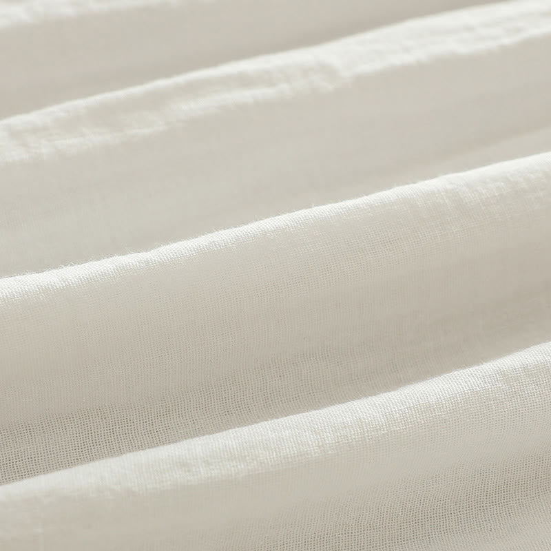 Buddha Stones秋 ホワイト 幾何学模様 刺繍 ボタン レディース コットン 長袖シャツ - image 13