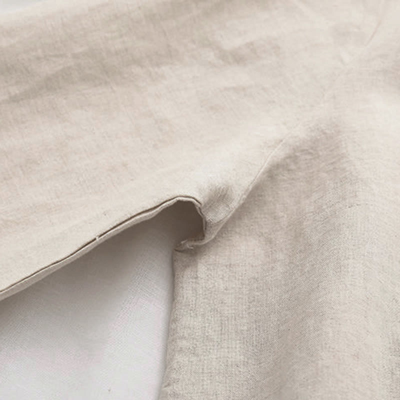 Buddha Stones秋 ベージュ 花柄 草 刺繍 ボタン レディース コットン 長袖シャツ - image 5