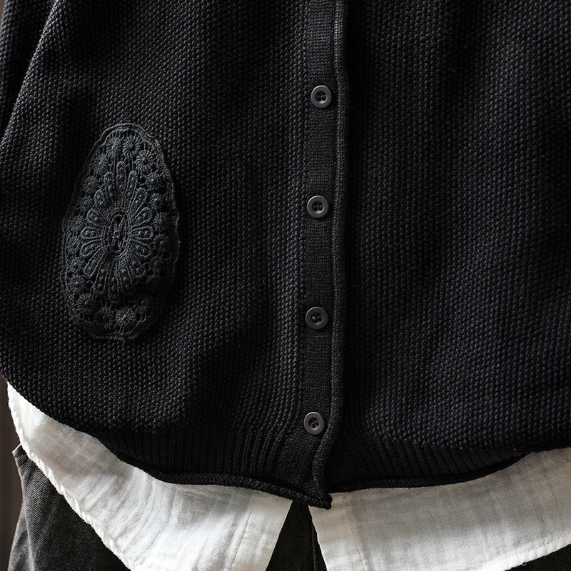 Buddha Stones秋 フローラルボタン コットン レディース 長袖 ニットカーディガン セーター - image 30