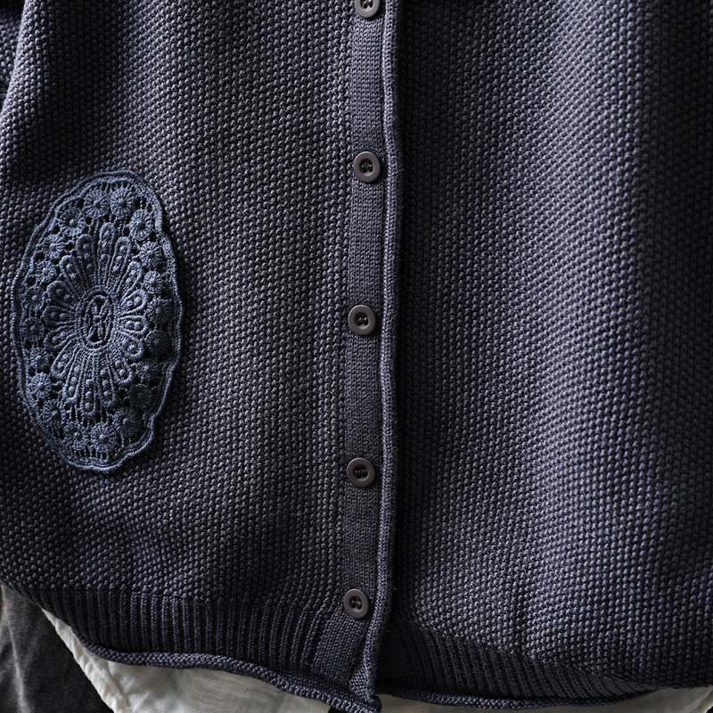 Buddha Stones秋 フローラルボタン コットン レディース 長袖 ニットカーディガン セーター - image 27