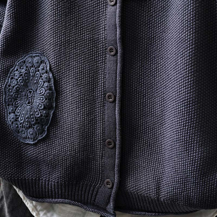 Buddha Stones秋 フローラルボタン コットン レディース 長袖 ニットカーディガン セーター - image 27