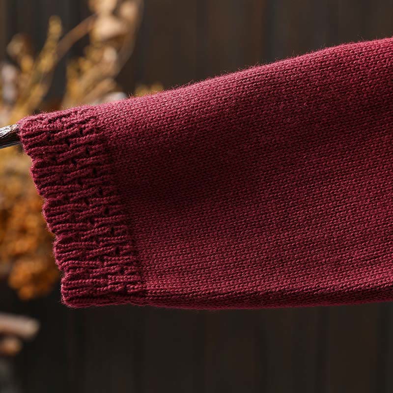 Buddha Stones秋 レースボタン ​​コットン レディース 長袖 ニットカーディガン セーター ポケット付き - image 12