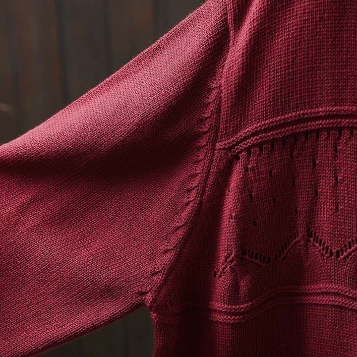 Buddha Stones秋 レースボタン ​​コットン レディース 長袖 ニットカーディガン セーター ポケット付き - image 11