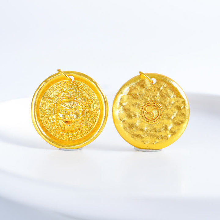 Buddha Stones24Kゴールドメッキ 真鍮 イエロー ジャンバラ豊かさの守護チェーンペンダントネックレス - image 6