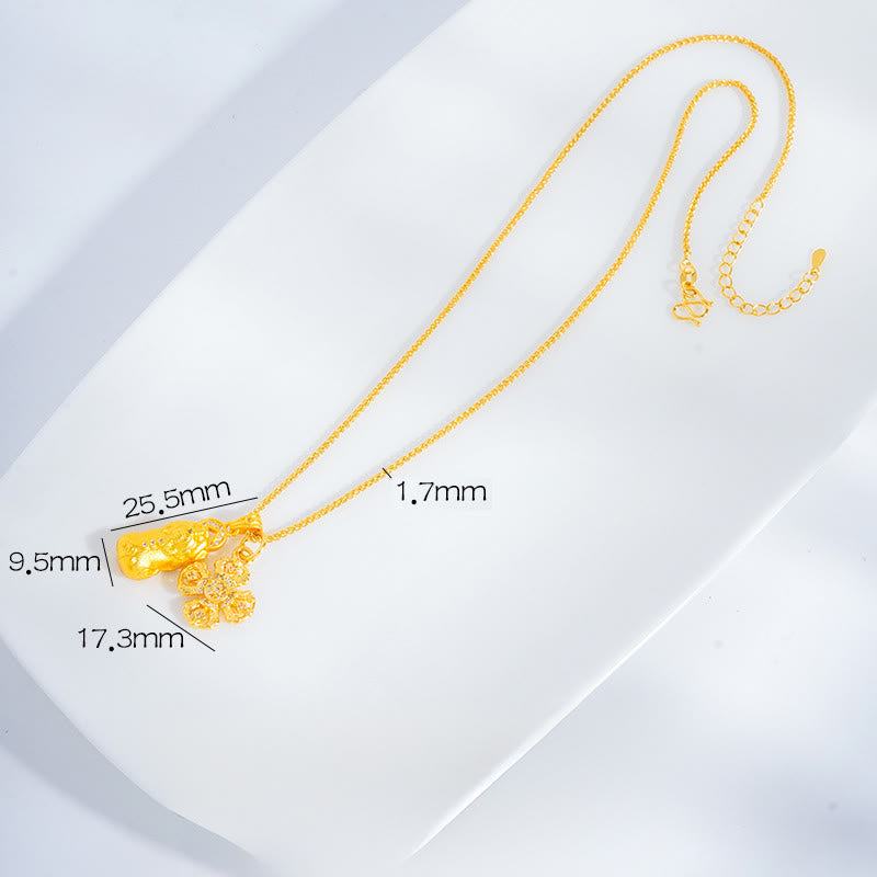 Buddha Stones十字架PiXiu金剛杵 銅製 富と豊かさのチェーンペンダントネックレス - 貔貅と金剛杵 - image 1