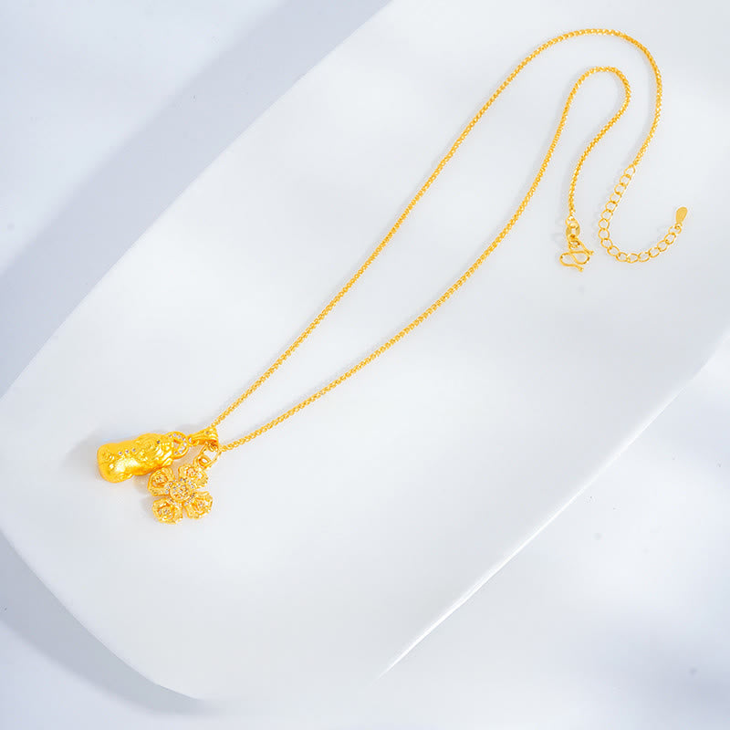 Buddha Stones 24Kゴールドメッキ真鍮製PiXiuクロスドルジェヴァジュラ富のチェーンペンダントネックレス - image 2