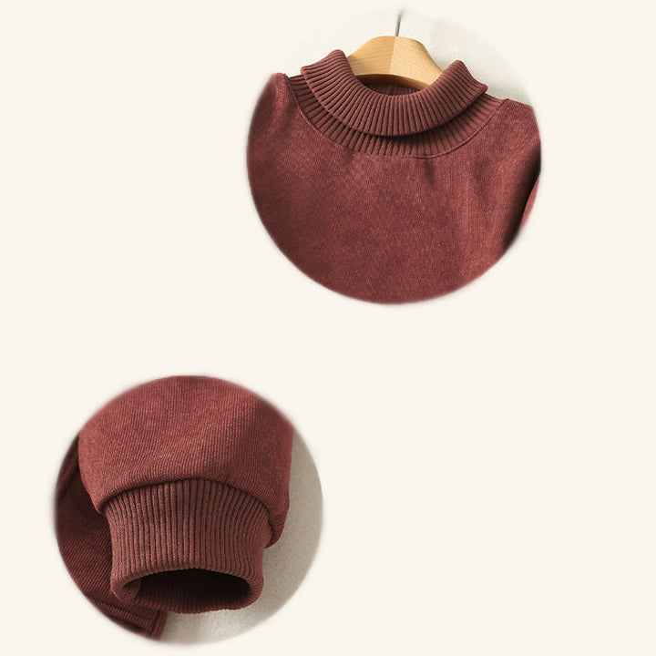 Buddha Stones冬用ハイネック 暖かいコットン レディース 長袖 ミディ丈 ワンピース ポケット付き - image 15