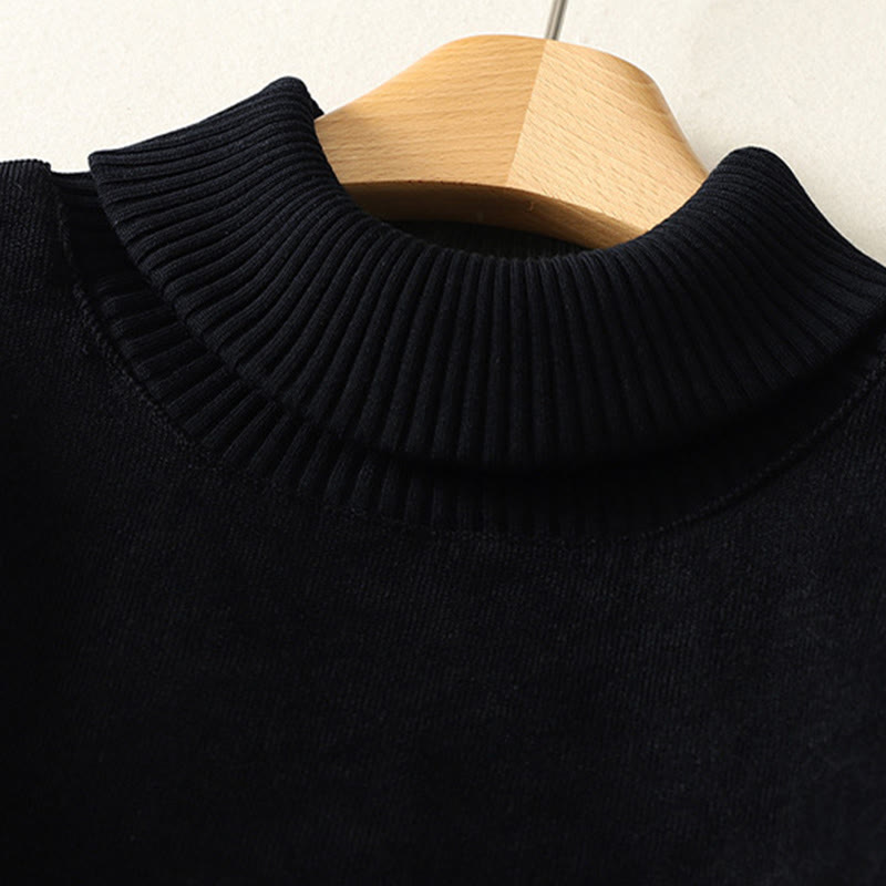 Buddha Stones冬用ハイネック 暖かいコットン レディース 長袖 ミディ丈 ワンピース ポケット付き - image 22