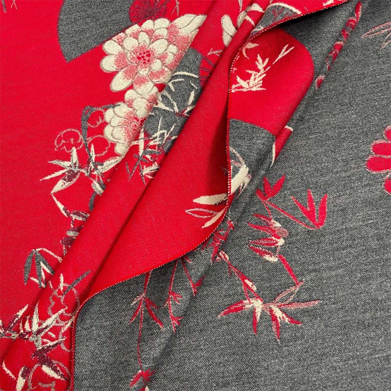 Buddha Stonesと冬扇子、竹と牡丹の花柄の心地よいスカーフショール - image 7