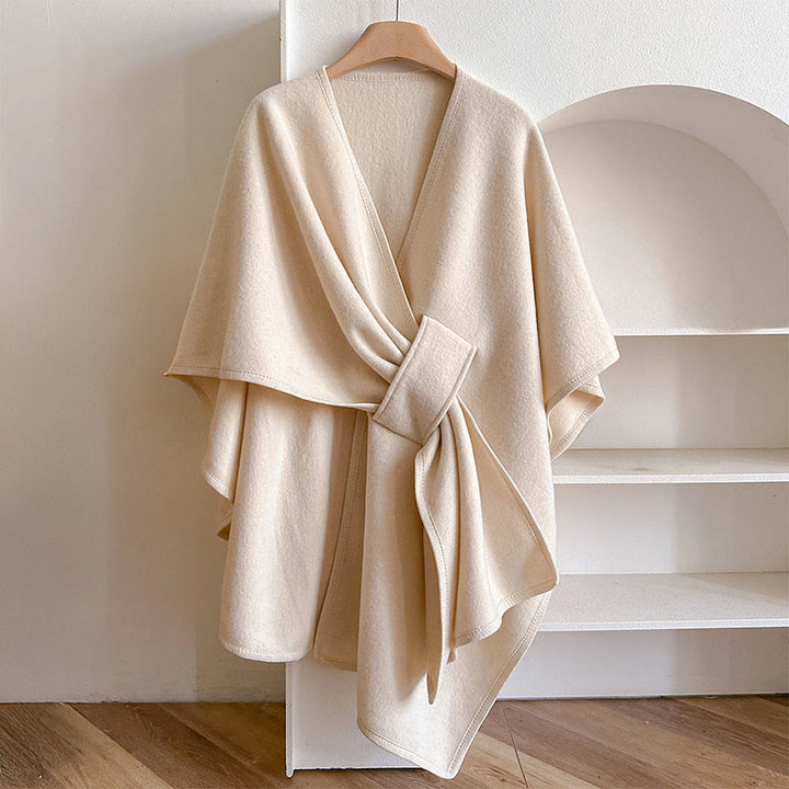 Buddha Stones冬用 無地 暖かくて心地よいスプリットスカーフ ショール - パパイヤホイップ - 160×110cm - image 0