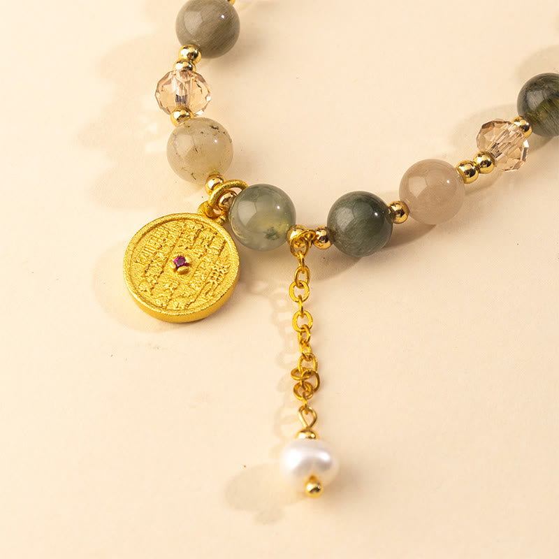 Buddha Stonesカラフル ルチルクォーツ 銅製 縁起物 ダブルラップブレスレット - image 3