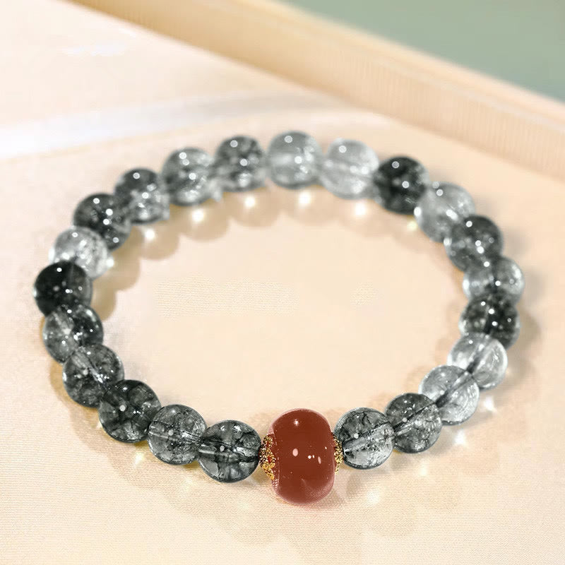 Buddha Stonesグリーンファントムレッドアゲート幸運を呼ぶブレスレット - image 2