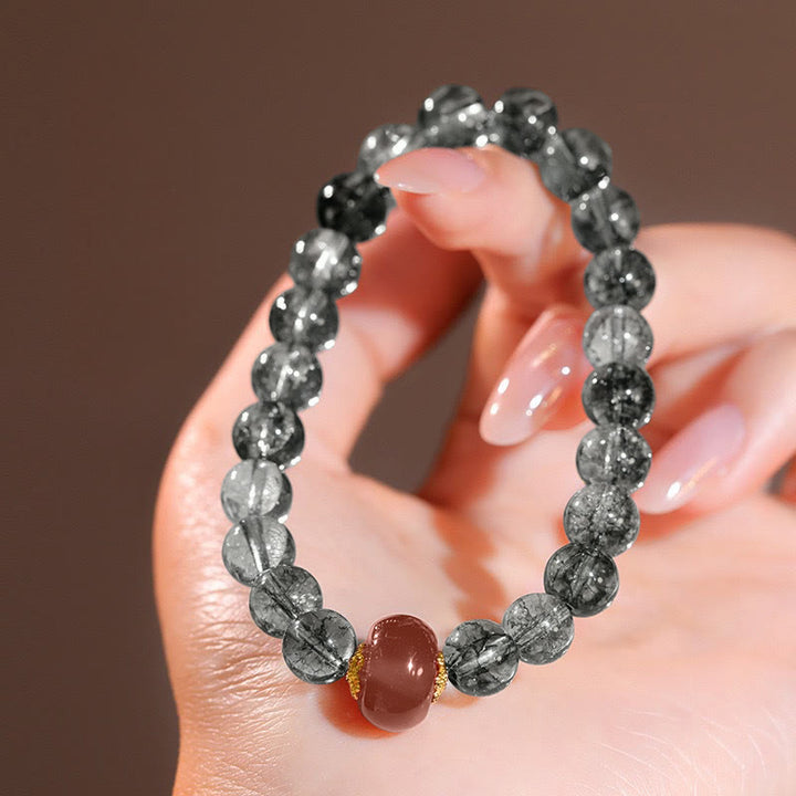 Buddha Stonesグリーンファントムレッドアゲート幸運を呼ぶブレスレット - image 4