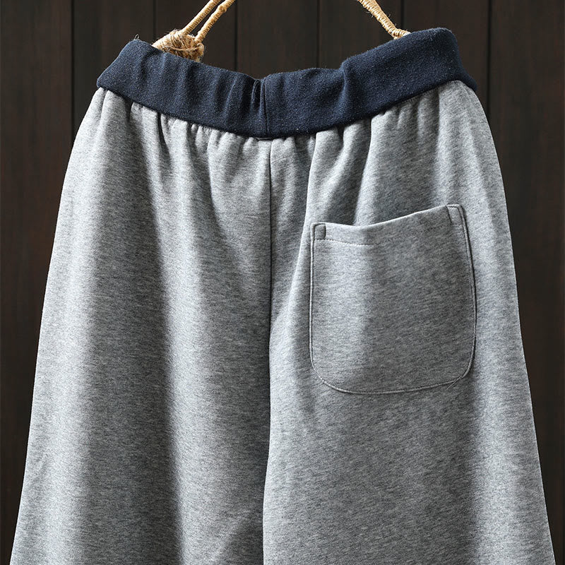 Buddha Stones秋冬 無地 カラーブロック レディース コットンパンツ ポケット付き - image 5