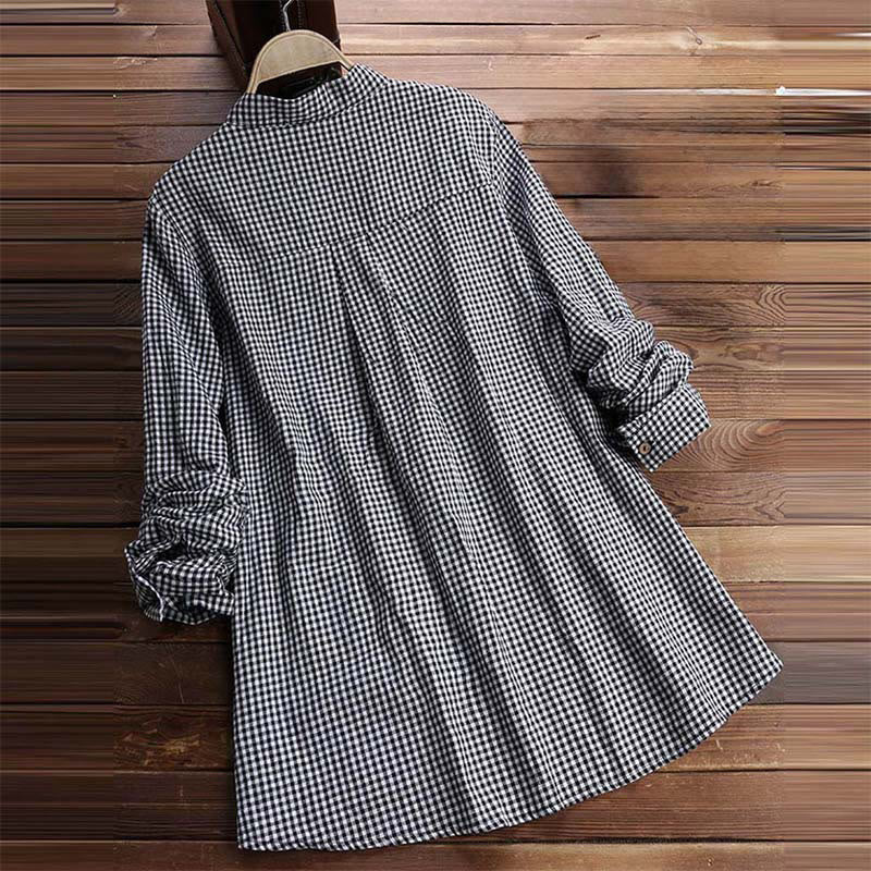 Buddha Stonesレディース ボタン 長袖 チェック柄 シャツ - image 7