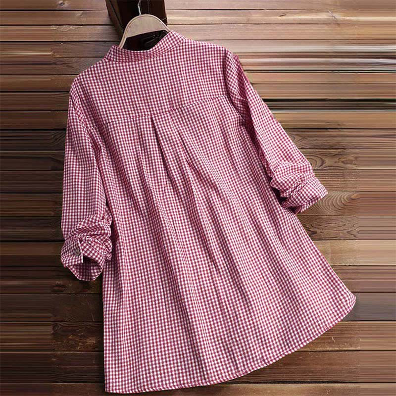 Buddha Stonesレディース ボタン 長袖 チェック柄 シャツ - image 3