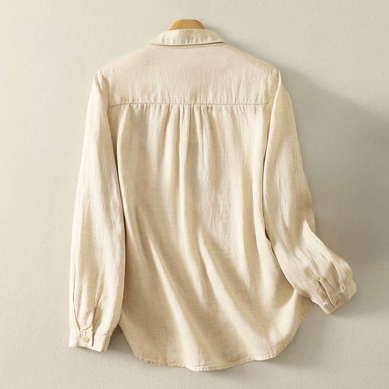 Buddha Stones春の刺繍フラワー 長袖 レディース ボタンシャツ - image 2