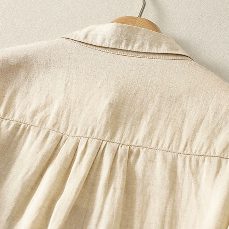 Buddha Stones春の刺繍フラワー 長袖 レディース ボタンシャツ - image 4