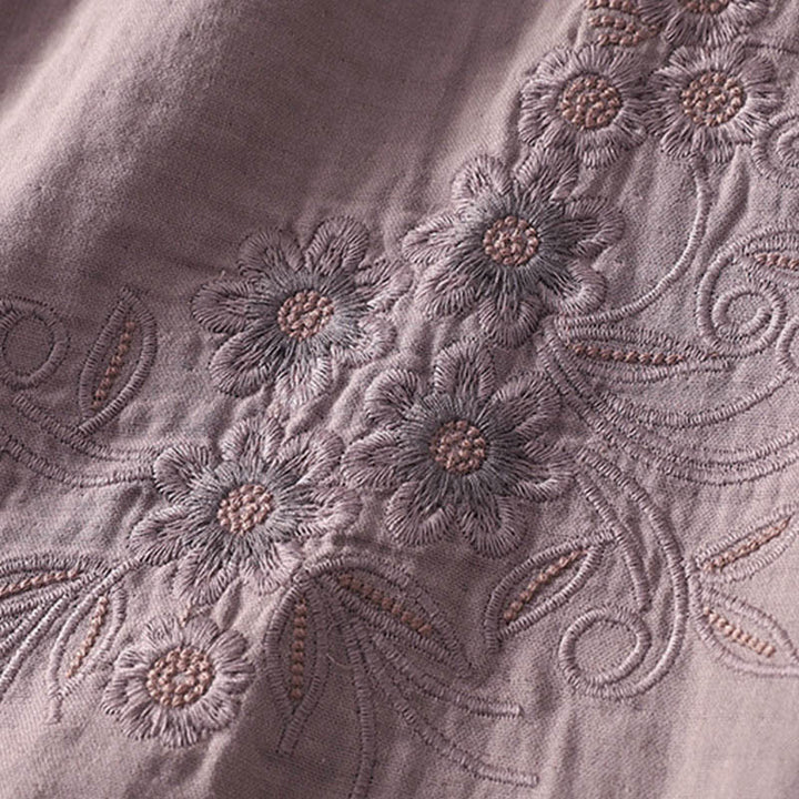 Buddha Stones刺繍花つる柄長袖レディースラペルシャツ - image 19