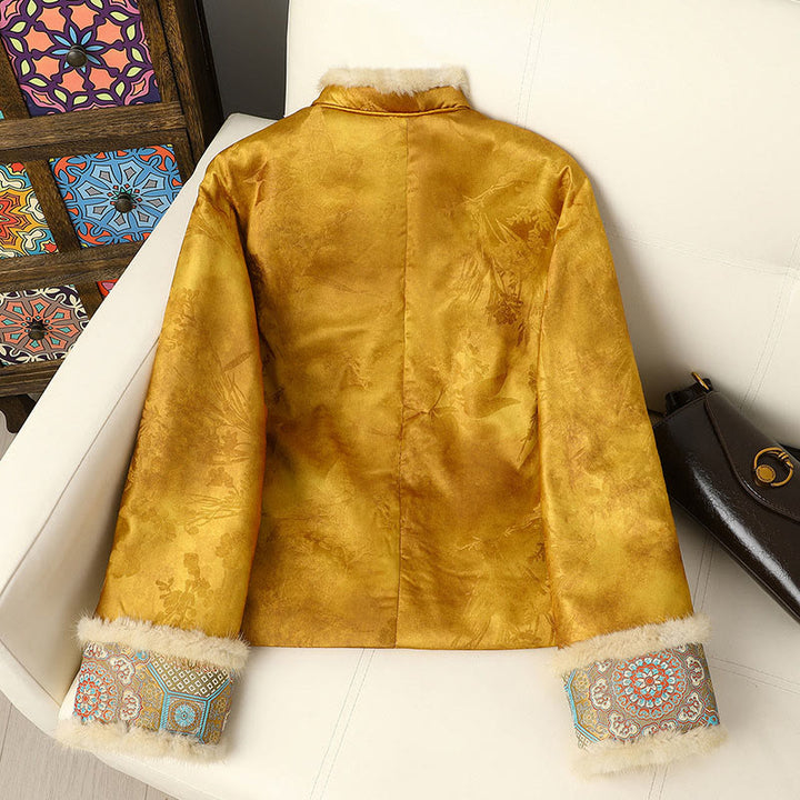 Buddha Stonesカエルボタン 伝統的な中国模様 レディース 長袖 厚手ジャケット  - image 1