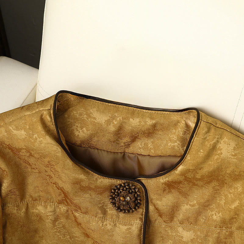 Buddha Stonesフロッグボタン ダークパターン ジャカード レディース 長袖 厚手 ジャケット ポケット付き - image 2