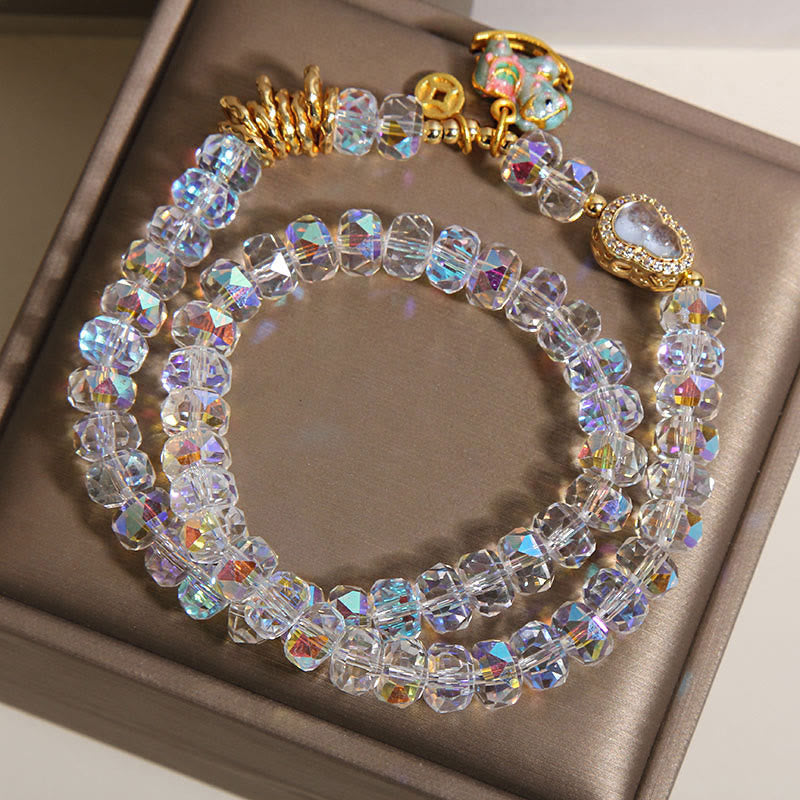 Buddha Stones中国の十二支 午年 クリスタルガラス 銅貨 ひょうたん ダブルラップブレスレット - image 10