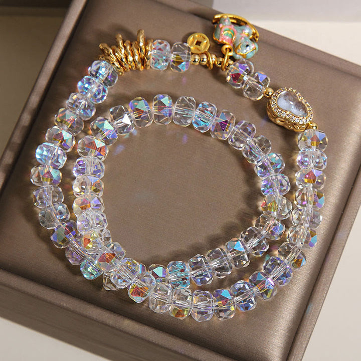 Buddha Stones中国の十二支 午年 クリスタルガラス 銅貨 ひょうたん ダブルラップブレスレット - image 10