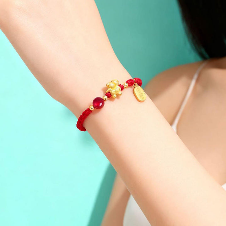 Buddha Stones999スターリングシルバー 馬年 平和と豊かさの成就ストリングブレスレット - image 2