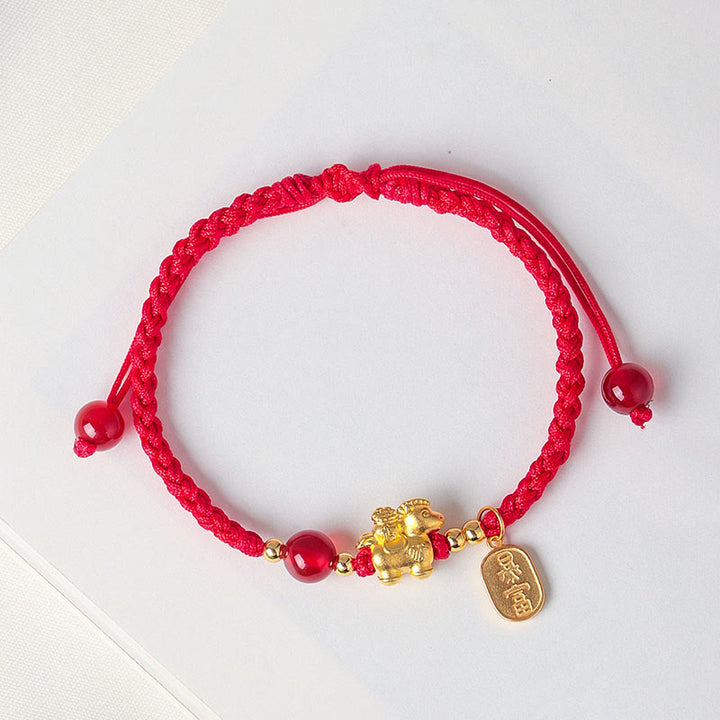 Buddha Stones999スターリングシルバー 馬年 平和と豊かさの成就ストリングブレスレット - image 1