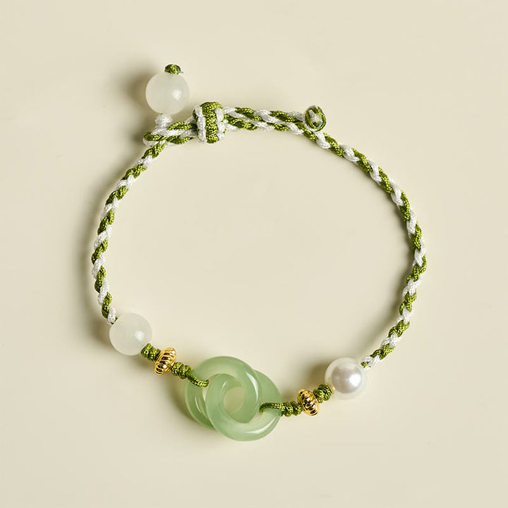 Buddha Stones編みロープ平和のお守りチャーム愛と穏やかさのブレスレット - image 2