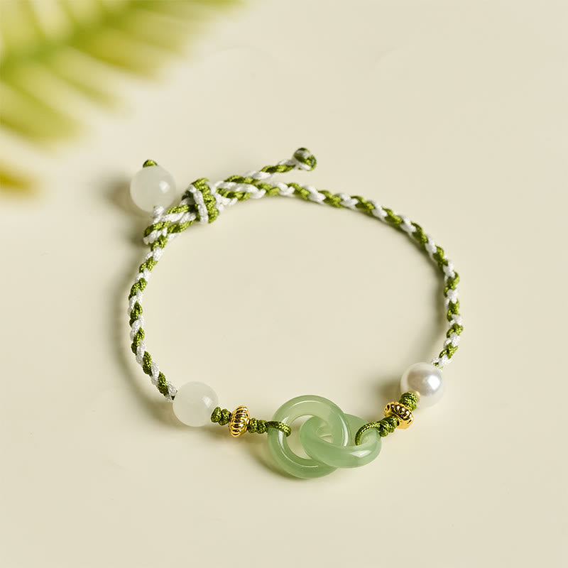 Buddha Stones編みロープ平和のお守りチャーム愛と穏やかさのブレスレット - image 1