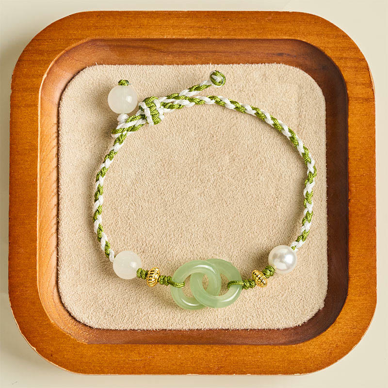 Buddha Stones編みロープ平和のお守りチャーム愛と穏やかさのブレスレット - image 3