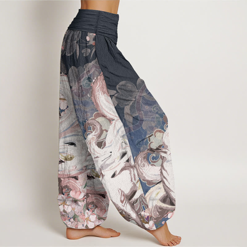 Buddha Stonesコットンフォックス チェリーブロッサム レディース 伸縮性ウエスト ハーレムパンツ - image 2