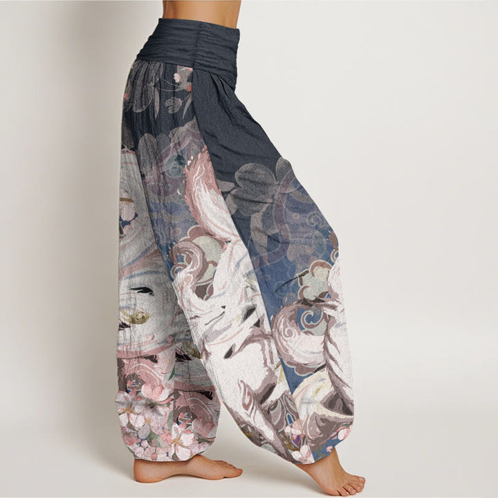 Buddha Stonesコットンフォックス チェリーブロッサム レディース 伸縮性ウエスト ハーレムパンツ - image 2