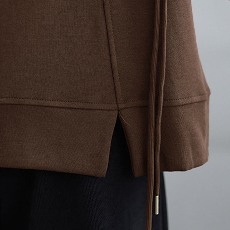 Buddha Stonesプレーン フロッグボタンデザイン クルーネック コットン レディース 長袖 スウェットシャツ - image 15