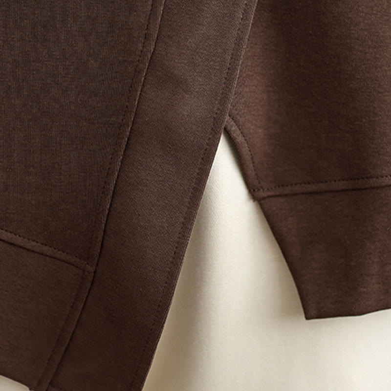 Buddha Stones秋冬 無地 アシンメトリーデザイン クルーネック 長袖 レディース コットン スウェットシャツ - image 13