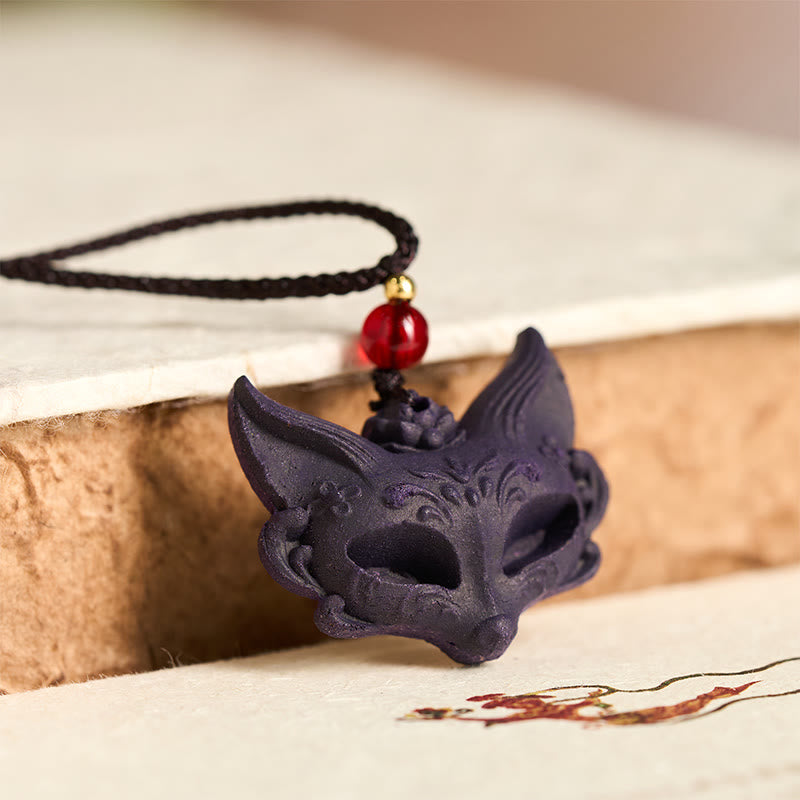 Buddha Stones狐面 蝶 饕餮平和のお守りチャーム幸運繁栄ネックレス ペンダント - image 2