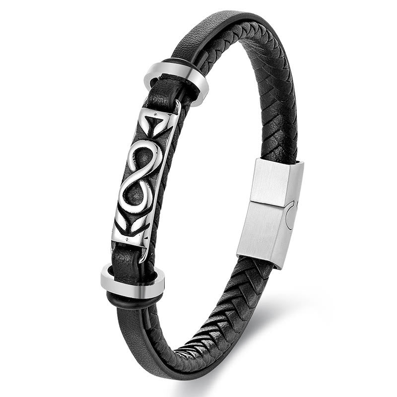 Buddha Stonesチタンスチール バランス マルチレイヤーレザー 8の字ブレスレット - image 7