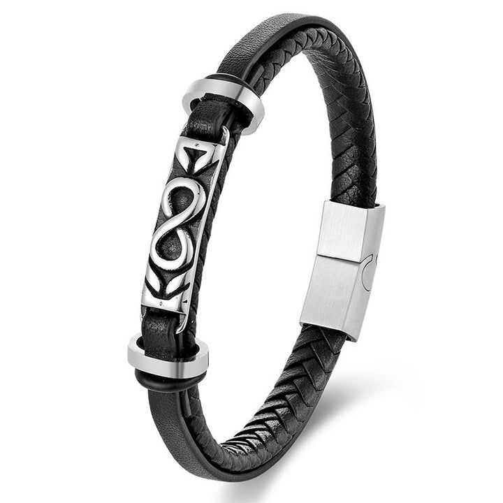 Buddha Stonesチタンスチール バランス マルチレイヤーレザー 8の字ブレスレット - image 7