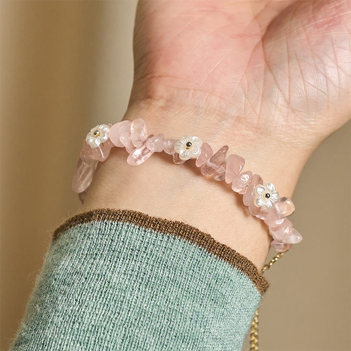 Buddha Stones不規則な水晶の花のデザイン アメジスト ホワイトクリスタル バランスブレスレット - image 39