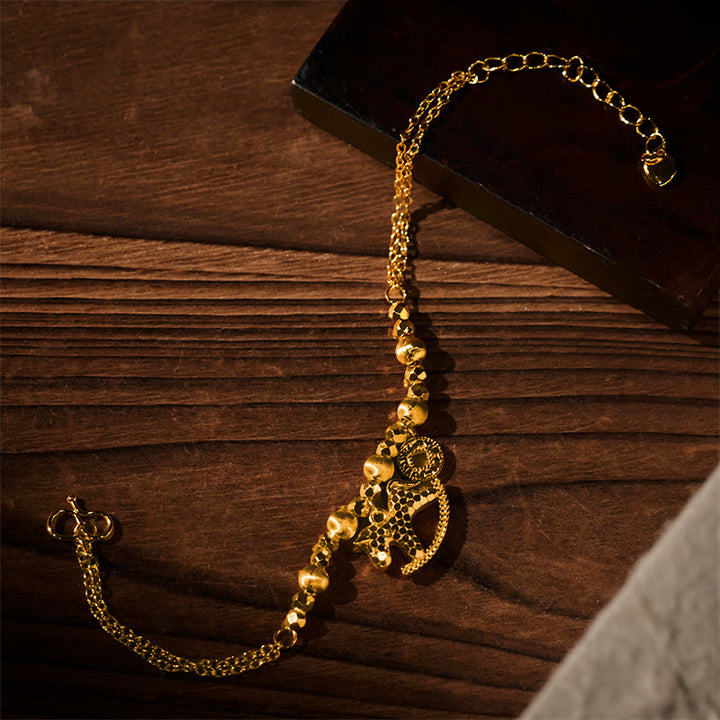 Buddha Stones中国干支 午年 24K金メッキ銅コイン幸運ブレスレット - image 4