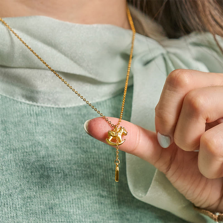 Buddha Stones馬年 24K金メッキ銅製 平和なネックレスペンダント - image 5