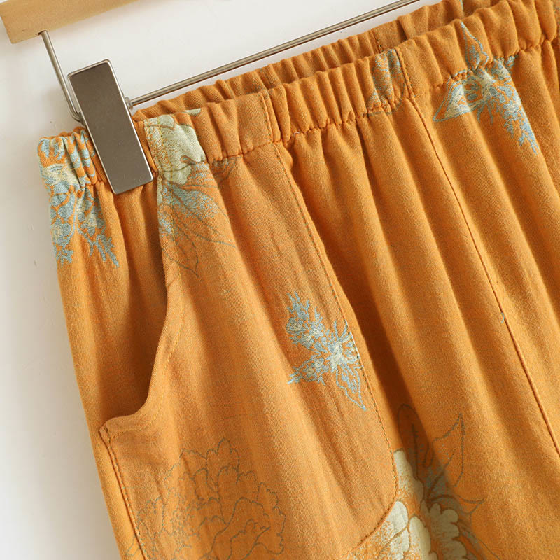 Buddha Stones 2点 カエルボタンプリント 長袖カーディガン シャツ パンツ ポケット付き コットン セット  - image 15