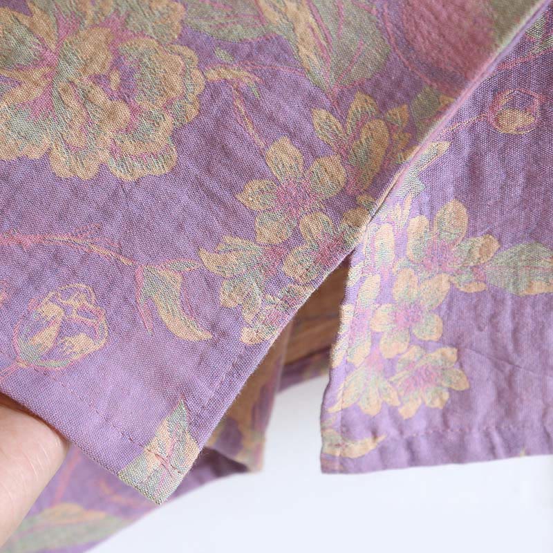 Buddha Stones 2点 花柄 長袖 クルーネック ボタンシャツ パンツ ポケット付き コットン セット  - image 14