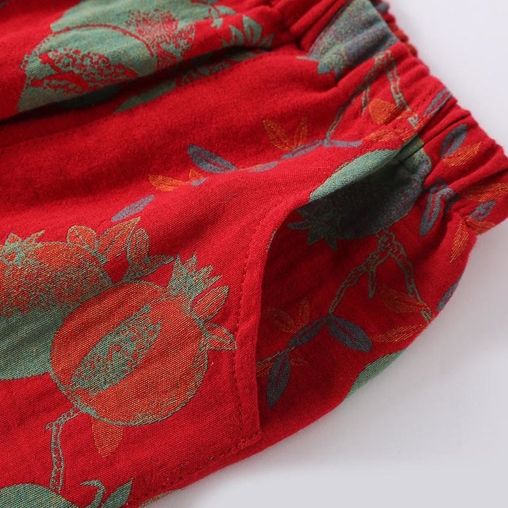 Buddha Stones 2点セット パッチワーク 長袖 カエルボタン シャツ パンツ ポケット付き 純綿 セット  - image 11